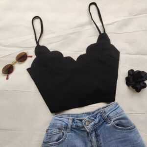 SHEIN Black cutout detailed croptop